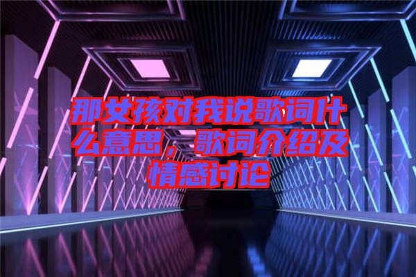 那女孩對我說歌詞什么意思，歌詞介紹及情感討論