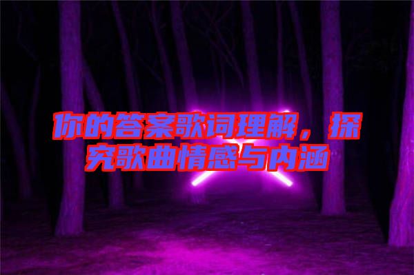 你的答案歌詞理解，探究歌曲情感與內(nèi)涵