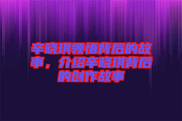 辛?xí)早黝I(lǐng)悟背后的故事，介紹辛?xí)早鞅澈蟮膭?chuàng)作故事