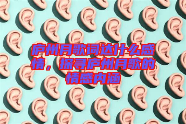 廬州月歌詞達(dá)什么感情，探尋廬州月歌的情感內(nèi)涵