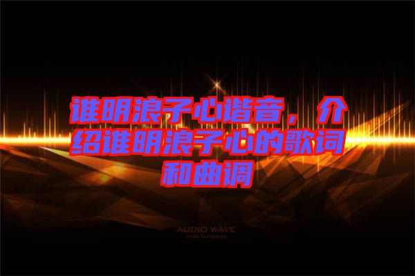 誰明浪子心諧音，介紹誰明浪子心的歌詞和曲調(diào)