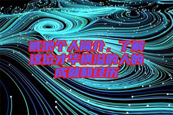 貳浪個(gè)人簡介，了解這位才華橫溢的人的成就和經(jīng)歷