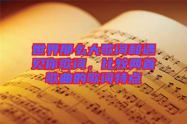 世界那么大歌詞和遇見你歌詞，比較兩首歌曲的歌詞特點(diǎn)