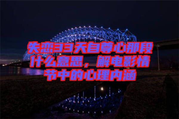 失戀33天自尊心那段什么意思，解電影情節(jié)中的心理內(nèi)涵