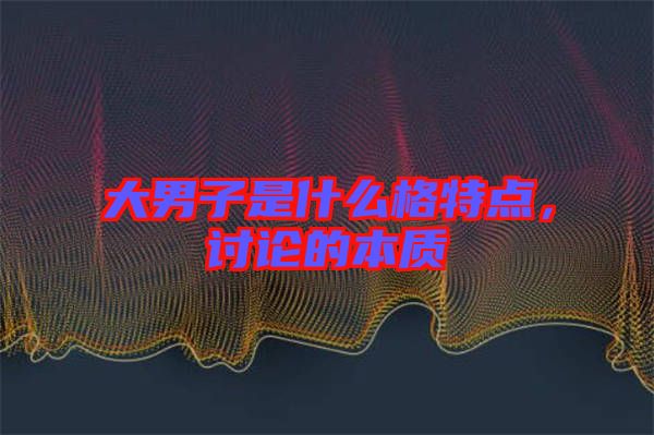 大男子是什么格特點，討論的本質(zhì)