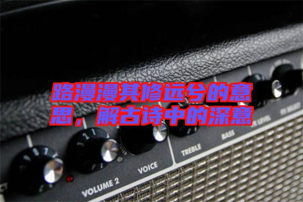 路漫漫其修遠(yuǎn)兮的意思，解古詩中的深意