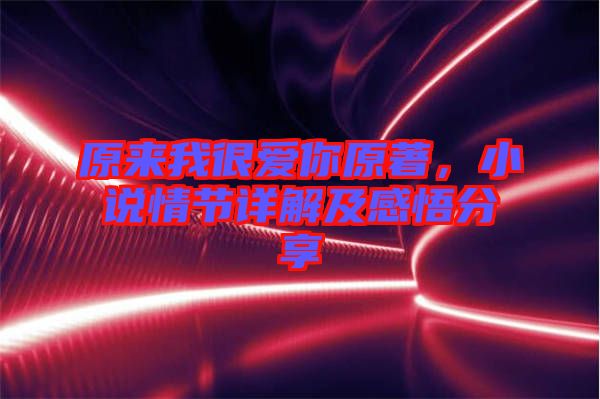 原來(lái)我很愛(ài)你原著，小說(shuō)情節(jié)詳解及感悟分享