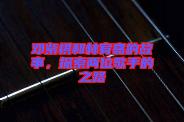 鄧紫棋和林宥嘉的故事，探索兩位歌手的之路
