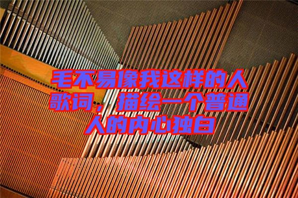毛不易像我這樣的人歌詞，描繪一個普通人的內(nèi)心獨白