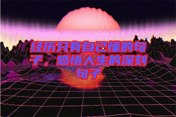 經(jīng)歷只有自己懂的句子，感悟人生的深刻句子