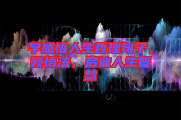 學(xué)感悟人生哲理句子，領(lǐng)悟法，啟迪人生智慧