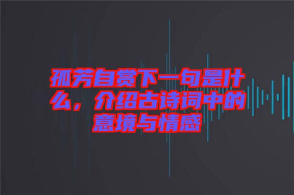 孤芳自賞下一句是什么，介紹古詩詞中的意境與情感