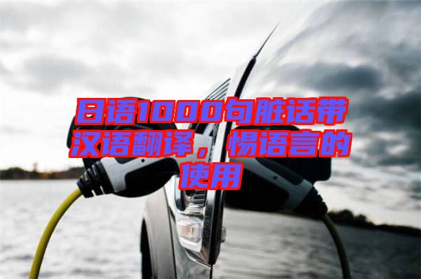 日語1000句臟話帶漢語翻譯，惕語言的使用