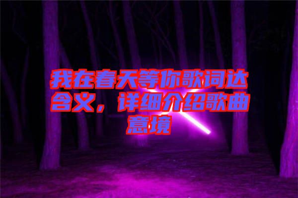 我在春天等你歌詞達(dá)含義，詳細(xì)介紹歌曲意境