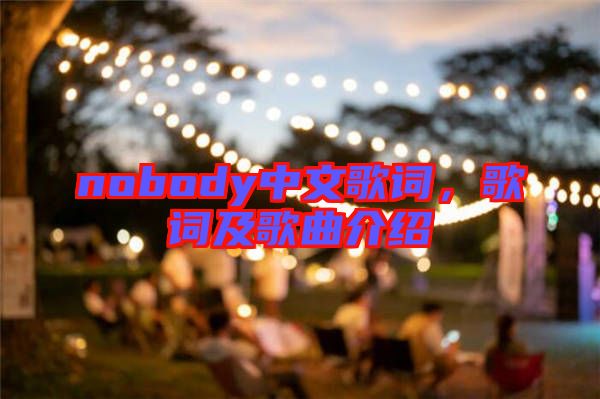 nobody中文歌詞，歌詞及歌曲介紹