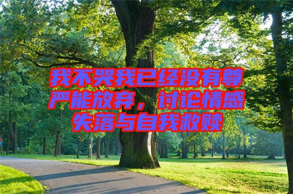我不哭我已經(jīng)沒(méi)有尊嚴(yán)能放棄，討論情感失落與自我救贖