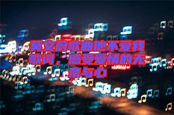 莫文蔚歌曲他不愛(ài)我歌詞，感受愛(ài)情的無(wú)奈與心