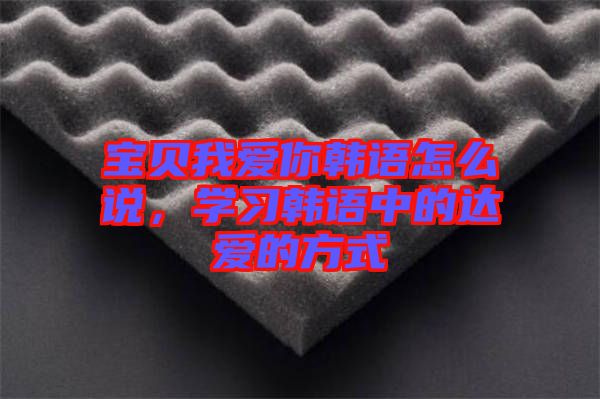 寶貝我愛你韓語怎么說，學(xué)習(xí)韓語中的達(dá)愛的方式