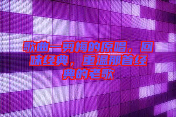 歌曲一剪梅的原唱，回味經(jīng)典，重溫那首經(jīng)典的老歌