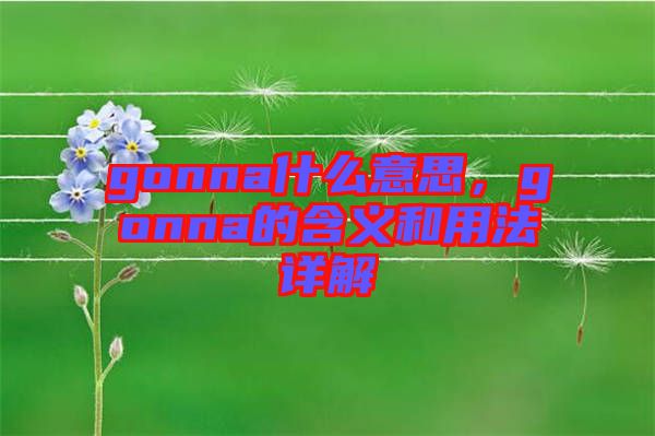 gonna什么意思，gonna的含義和用法詳解