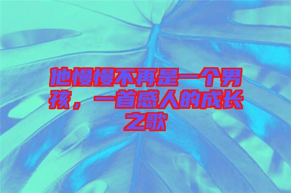 他慢慢不再是一個(gè)男孩，一首感人的成長之歌