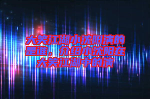 大笑江湖小沈陽(yáng)演的是誰(shuí)，介紹小沈陽(yáng)在大笑江湖中的演
