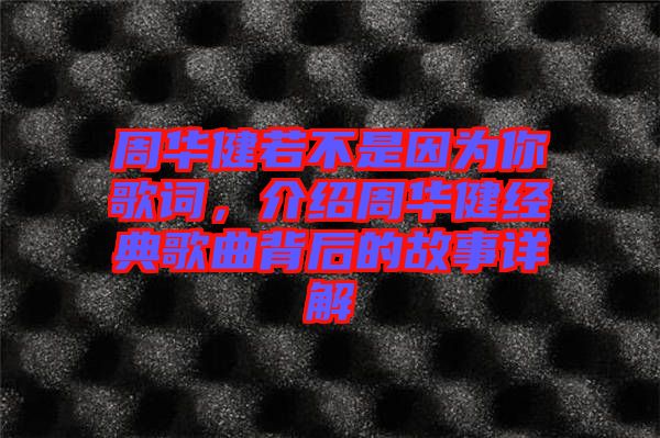 周華健若不是因為你歌詞，介紹周華健經(jīng)典歌曲背后的故事詳解