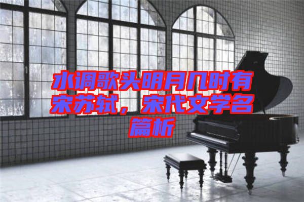 水調(diào)歌頭明月幾時(shí)有宋蘇軾，宋代文學(xué)名篇析