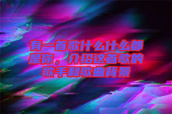 有一首歌什么什么都是你，介紹這首歌的歌手和歌曲背景