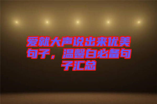 愛就大聲說出來優(yōu)美句子，溫馨白必備句子匯總