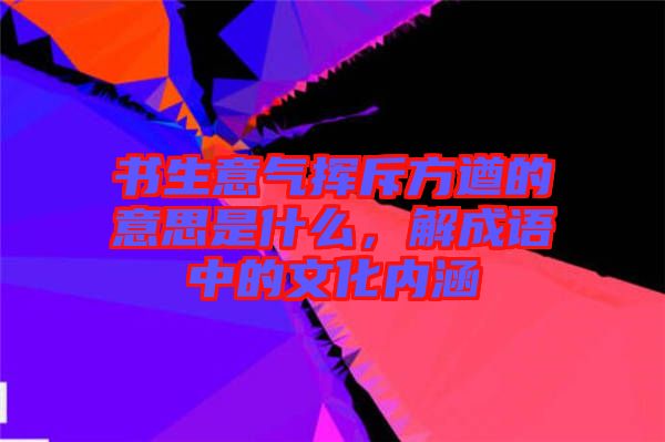 書生意氣揮斥方遒的意思是什么，解成語中的文化內涵