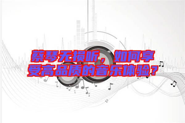 蔡琴無損聽，如何享受高品質(zhì)的音樂體驗(yàn)？