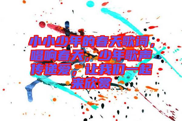 小小少年的春天歌詞，唱響春天，少年歌聲傳遞愛(ài)，讓我們一起來(lái)欣賞