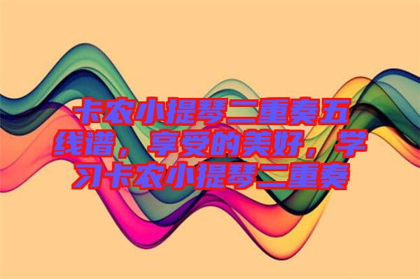 卡農(nóng)小提琴二重奏五線譜，享受的美好，學(xué)習(xí)卡農(nóng)小提琴二重奏