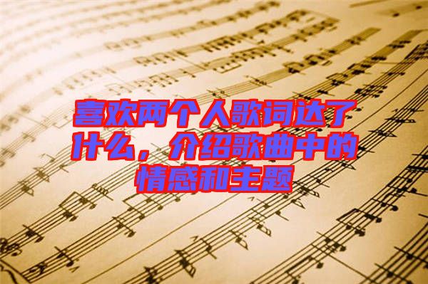喜歡兩個(gè)人歌詞達(dá)了什么，介紹歌曲中的情感和主題