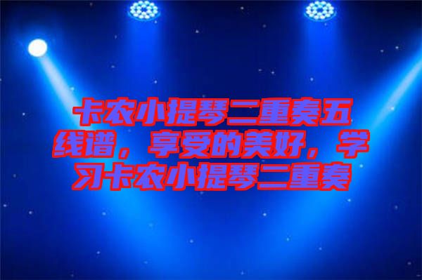 卡農(nóng)小提琴二重奏五線譜，享受的美好，學習卡農(nóng)小提琴二重奏