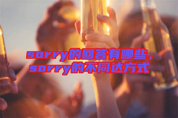 sorry的回答有哪些，sorry的不同達(dá)方式