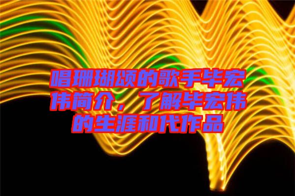 唱珊瑚頌的歌手畢宏偉簡介，了解畢宏偉的生涯和代作品