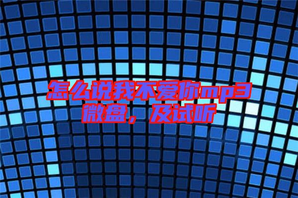 怎么說(shuō)我不愛(ài)你mp3微盤(pán)，及試聽(tīng)
