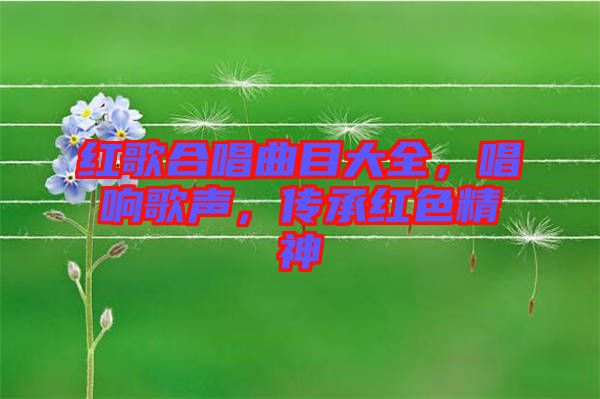 紅歌合唱曲目大全，唱響歌聲，傳承紅色精神