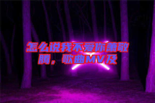 怎么說(shuō)我不愛(ài)你蕭敬騰，歌曲MV及