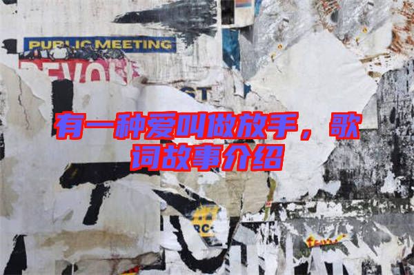 有一種愛叫做放手，歌詞故事介紹