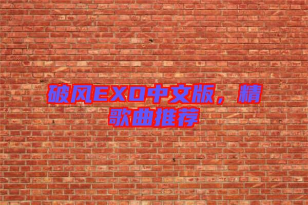 破風(fēng)EXO中文版，精歌曲推薦