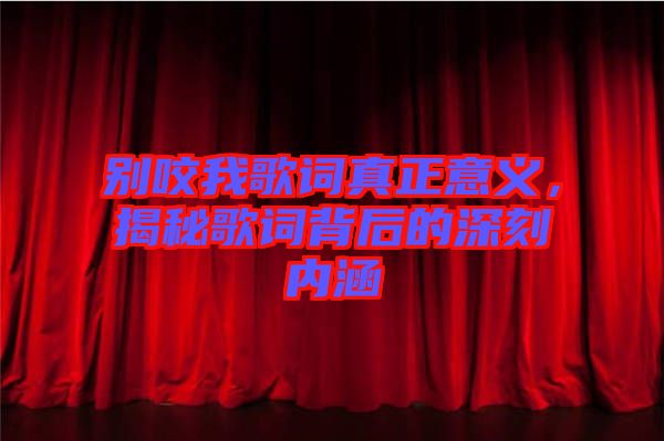 別咬我歌詞真正意義，揭秘歌詞背后的深刻內(nèi)涵