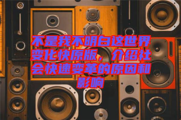 不是我不明白這世界變化快原版，介紹社會(huì)快速變革的原因和影響