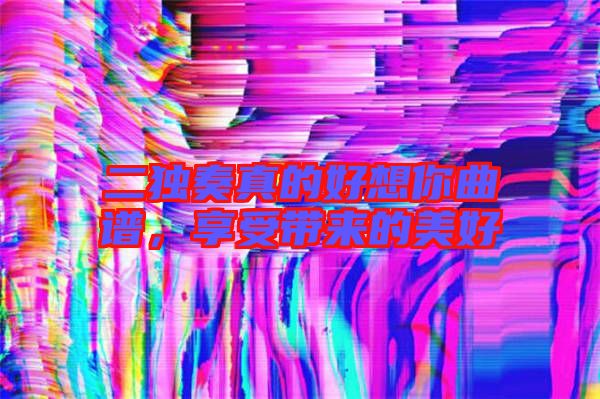 二獨(dú)奏真的好想你曲譜，享受帶來的美好