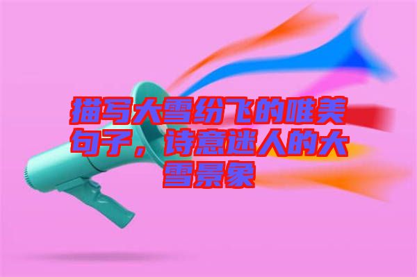 描寫(xiě)大雪紛飛的唯美句子，詩(shī)意迷人的大雪景象