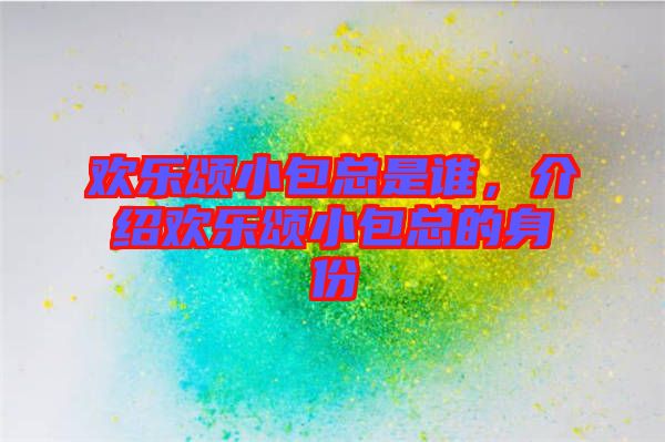 歡樂頌小包總是誰，介紹歡樂頌小包總的身份