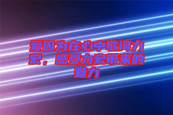 愛(ài)因?yàn)樵谛闹懈柙~力宏，感受力宏帶來(lái)的魅力