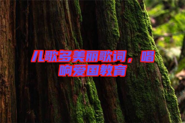兒歌多美麗歌詞，唱響愛國教育